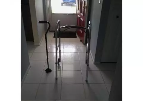 2 wheel walker and cane